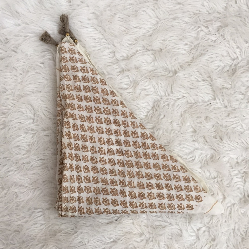 Tan Scarf with Tassels